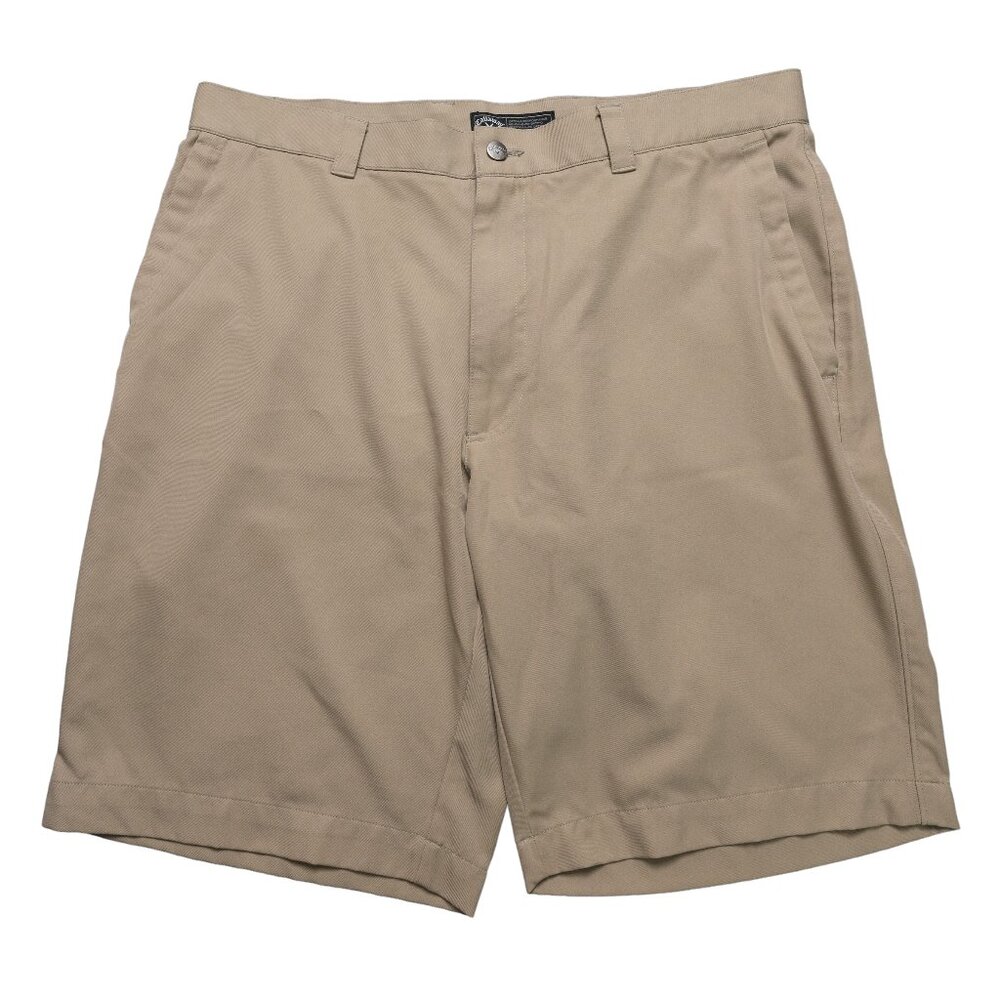 Callaway Chino Shorts Mens Size 34x10" Beige Golf Optimum Performance